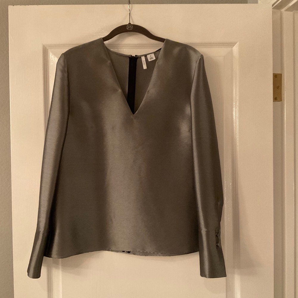 Lewit pewter metallic blouse, m